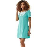 Liquorish Women's Mint Green Mini Dress with Lace Collar | Size: 16