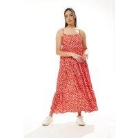 Liquorish Women's Red Floral Cami Smock Dress | Size: Small