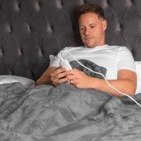 Purus Faux Fur Polyester Heated Throw Over Blanket Electric 160x130cm in Grey | Size: 160x130 cm