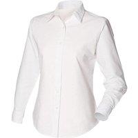 Henbury Women's Long Sleeved Classic Oxford Work Shirt in White | Size: 2XL