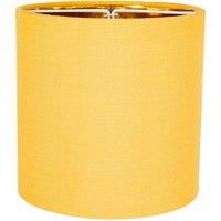 Happy Homewares Contemporary Cotton Lamp/Light Shade with Shiny Paper Inner in Mustard | Size: 10 inches
