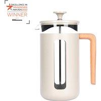 La Cafetiere Pisa Glass Cafetiere with Stainless Steel Frame in Beige