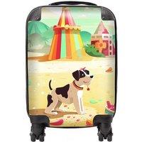 Warren Reed - Designer Doggy On A Beach Holiday Suitcase in Yellow | Size: Mini Cabin