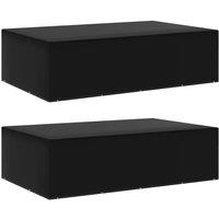 Berkfield Home Garden Furniture Covers 2 pcs 12 Eyelets 325x205x90 cm in Black | Size: 325 x 205 x 90 cm