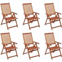 Berkfield Home Folding Garden Chairs 6 pcs Solid Acacia Wood in Brown