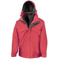 Result Men's Fleece Lined 3 in 1 Waterproof Jacket in Red | Size: Large