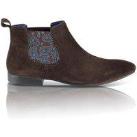 Silver Street London Men's Carnaby Suede Leather Smart Formal Chelsea Boots in Brown | Size: 9
