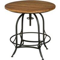Orsina Wood & Metal Round Top Side Table, Industrial Style Side Table, Wooden Side Table For Living Room in Natural