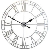 Melody Maison Extra Large Silver Skeleton Wall Clock 80cm X 80cm | Size: 80 cm X 80 cm