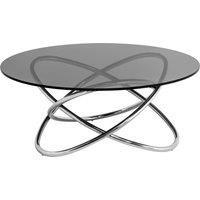 Orsina Sturdy Constructed Smoke Glass Top Coffee Table, Versatile Table For Livingroom, Functional Decorative Table in Grey