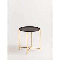 Orsina Black Top Side Table, Contrasting Materials Of Side Tables By Couch, Durable & Easy To Care Corner Table in Gold