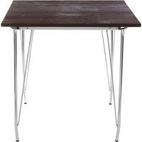 Orsina Versatile Metal & Elm Wood Table, Large Square Table, Sturdy Outdoor Dining Table for Lawn, Patio in Grey