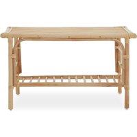 Orsina Elegant Rattan Rectangular Coffee Table With Glass Top, Versatile Cane Furniture, Sturdy Outdoor Table in Natural