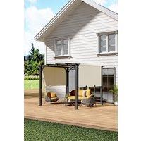 10x10ft Outdoor Patio Pergola with Retractable Canopy