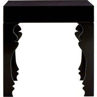 Orsina High Gloss Side Table, Wood Side Table, Wooden Bedside Table, Contemporary Natural Wood Side Table in Black