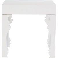 Orsina High Gloss Side Table, Wood Side Table, Wooden Bedside Table, Contemporary Natural Wood Side Table in White