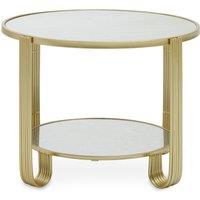 Orsina Stable Round Mirrored Top Silver Frame Table, Stylish Kitchen Side Table For Breakfast, Robust Side Table in Gold