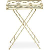 Orsina Stable Design Rectangle Gold Tray Table, Stylish Kitchen Side Table For Breakfast, Robust Side Table