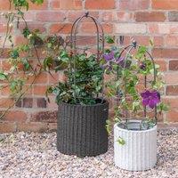 Ivyline Outdoor Pot Plant Support Zinc H64cm D26cm in Silver | Size: Medium