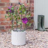 Ivyline Outdoor Pot Plant Support Zinc H75cm D26cm in Silver | Size: Medium