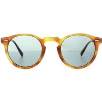 Oliver Peoples Men's Round Semi Matt Havana Indigo Photochromic Sunglasses in Brown