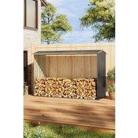 Outdoor Garden Steel Log Storage Shed Anthracite