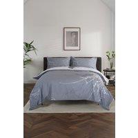 The Lyndon Company Jellyfish Printed Percale Cotton Piped Duvet Cover Set in Light Grey | Size: King