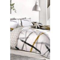 Appletree 'Leda' 100% Natural Cotton Print Duvet Cover Set in Grey | Size: King