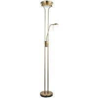 Loops Mother & Child Floor Lamp Antique Brass 1.8m Twin Light Dimmer Flexible Reading in Metallics