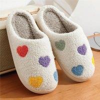 The Alphabet Gift Shop Women's Multi Coloured Heart Slippers | Size: Large