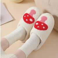 The Alphabet Gift Shop Women's Mushroom Toadstool Slippers in Cream | Size: XL