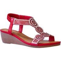 IVACHY Women's Sandal Crystal Sparkling Shine Wedge Heel in Red | Size: 7
