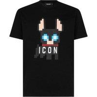 Icons Pixel Dog Logo Cool Fit Black T-Shirt