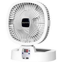 Leaper 2 in 1 Foldable Solar Powered Desktop Mini Portable Fan with Charger in White