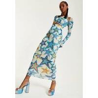 House of Holland Women's Star Print Maxi Dress With Cut Out Details | Size: 8
