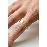 Sterling Silver and Gold Two Tone Unisex Spinning Ring