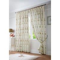 Luxury Living Exe Embroidery Lined Voile Curtains in Beige | Size: 229 cm width x 229 cm drop