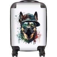 Warren Reed - Designer German Shepherd Splashart Suitcase | Size: Large
