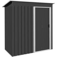 OUTSUNNY 5 x 3ft Garden Storage Shed Sliding Door Sloped Roof Tool in Black