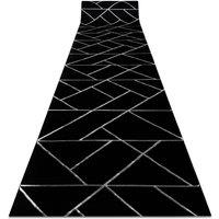 RugsX Exclusive Emerald Runner in Black | Size: 100 cm x 140 cm