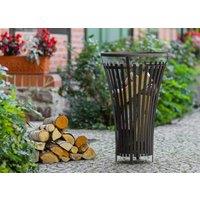 Norfolk Leisure Lifestyle Metal Flame Fire Basket in Black