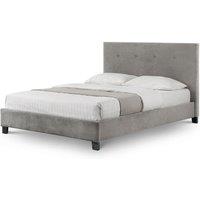 Ashfield Grey Button Premium Velvet High Headboard Bed - Double | Size: King