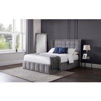 Ashfield Grey Plush Premium Velvet Ottoman Bed - King