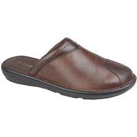 Roamers Men's Leather Clogs in Brown | Size: 10