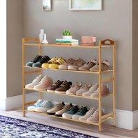 Rafaelo Mobilia 4 Tier Bamboo Shoe Rack in Natural