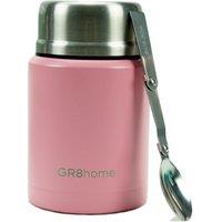 Gr8 Home Stainless Steel Insulated Vacuum Food Flask With Spoon Pink
