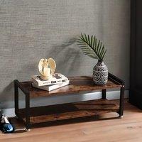 Rafaelo Mobilia 2 Tier Industrial Rustic 80CM TV Stand Unit in Brown