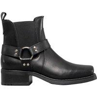Woodland Men's Low Harley Gusset Harness Leather Boots in Black | Size: 8