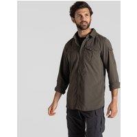 Craghoppers Men's 'Nosilife Adventure' Long Sleeve Insect Repellent Shirt in Dark Green | Size: Large