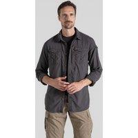 Craghoppers Men's 'Nosilife Adventure' Long Sleeve Insect Repellent Shirt in Mid Grey | Size: 2XL